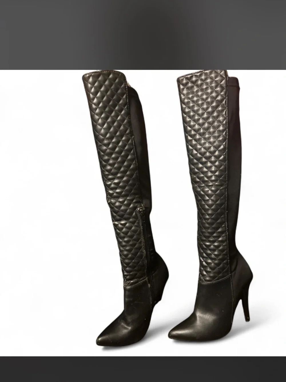 💎Quilted Over-the-Knee Women's Boots - Black 🌸 Size 6